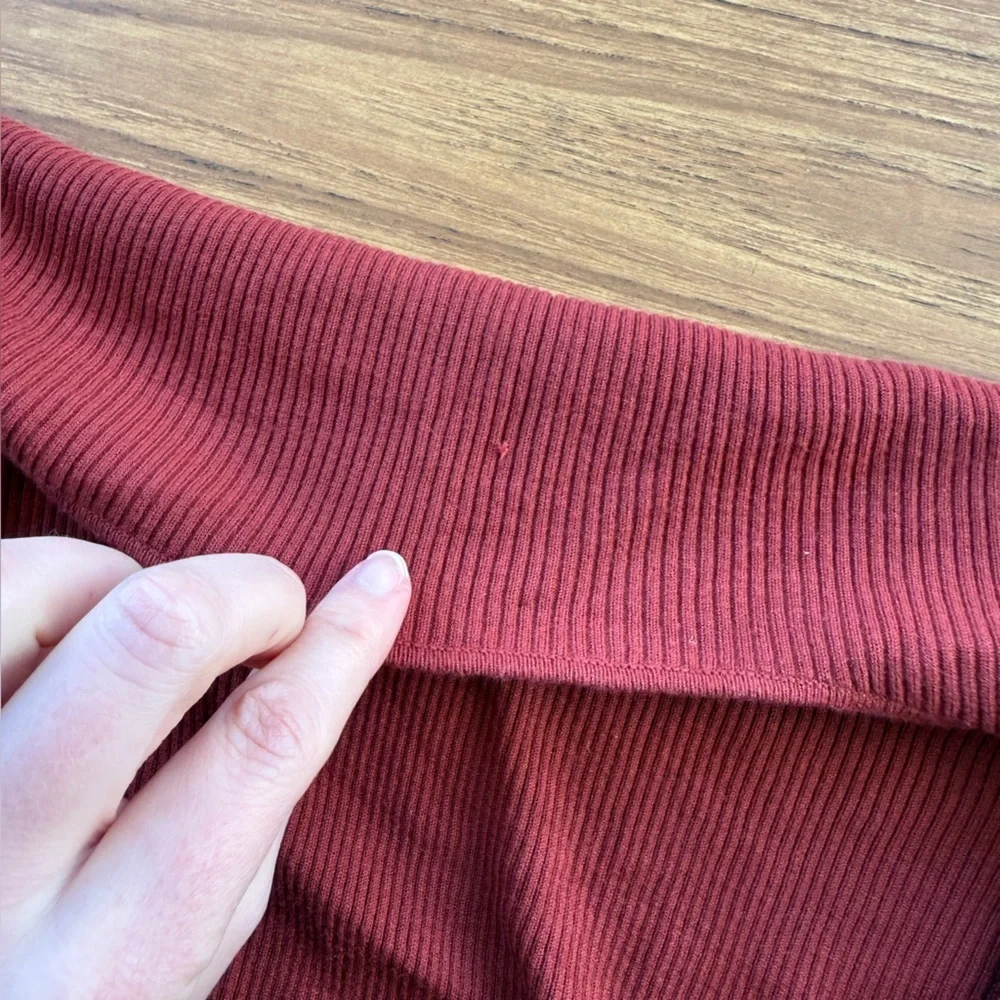 Halogen Faux Wrap Ribbed Sweater Burgundy Women’s Size 3X - Picture 6 of 7